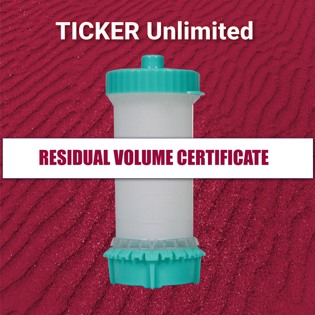Residual Volume Certificate TICKER Unlimited 37mL