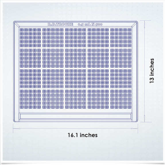 0.5mL x 500 Cavities Troche Mold Dimensions