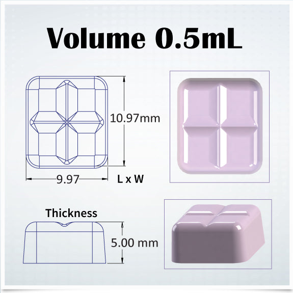 0.5mL x 500 Cavities Troche Mold Troche Dimensions